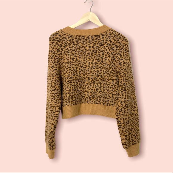 Topshop animal print crop soft sweater 4 - Picture 3 of 5